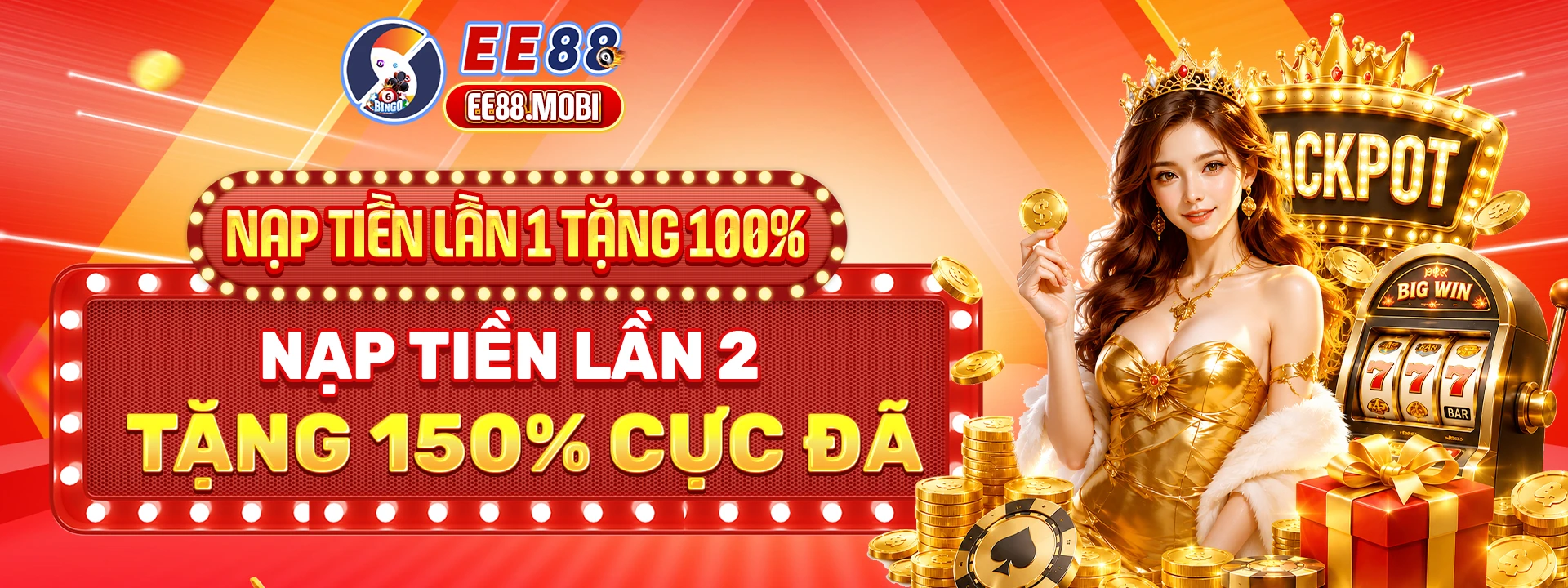 Nạp tiền lần 1 tặng 100% Nạp tiền lần 2 tặng 150% cực đã