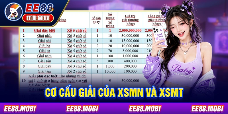Cơ cấu giải của XSMN và XSMT