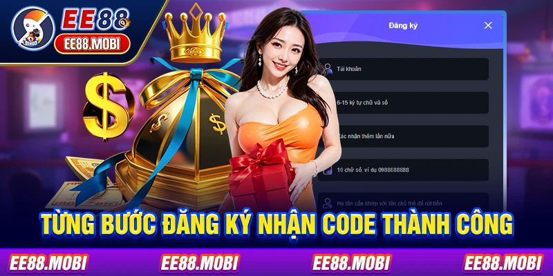 Từng bước đăng ký nhận code thành công